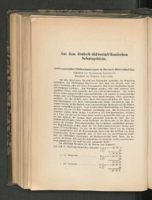 Astronomische Ortsbestimmungen in Deutsch-Südwestafrika.