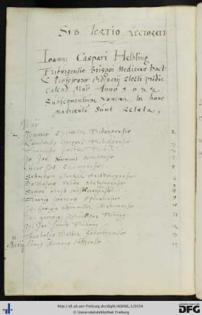 [fol. 173] Rektorat Johann Caspar Helbling 1632