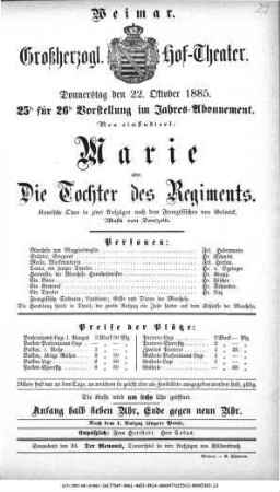 Marie oder Die Tochter des Regiments