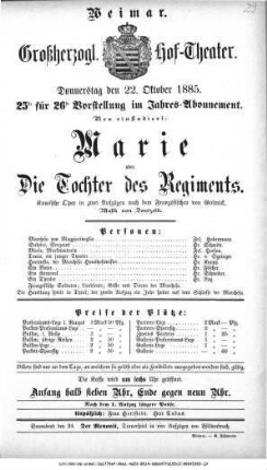 Marie oder Die Tochter des Regiments