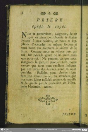 Prière après le repas