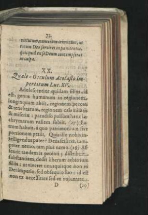 XX. Quale-Osculum Acolasto impertitum Luc. XV.