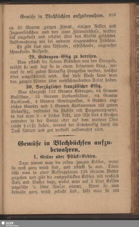 Gemüse in Blechbüchsen aufzubewahren