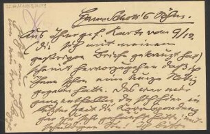 Brief an B. Schott's Söhne : 10.12.1912
