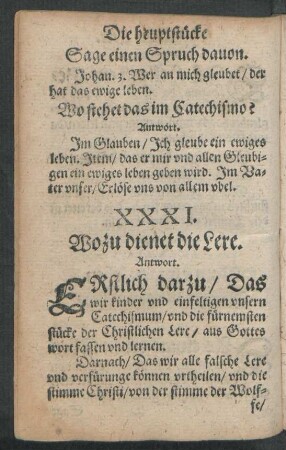 XXXI. Wozu dienet die Lere.
