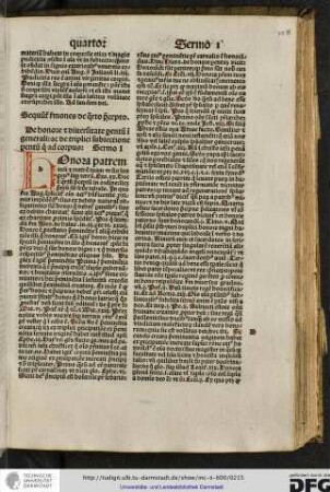De honore et diversitate parentum in generali ac de triplici subiectione parentum quo ad corpus. Sermo I.
