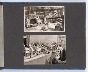 Albumseite mit zwei Fotografien : Album mit Fotografien Erich Hellers von einem Betriebsausflug 1960 nach Annaberg. Kunstledereinband mit Spiralbindung,geprägt, z. T. Goldprägung; 23 x 31 x 2 cm (23 x 31 x 2 cm). Dresden: SLUB/DF 2017.D.45