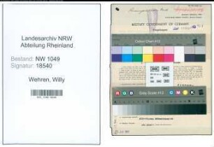 Entnazifizierung Willy Wehren , geb. 09.03.1887 (Finanzangestellter)