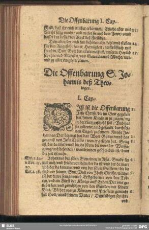 Die Offenbarung S. Johannis deß Theologen