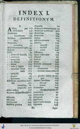 Index I. Definitionum.