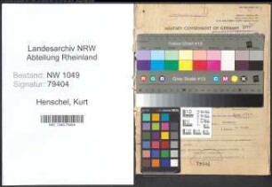 Entnazifizierung Kurt Henschel , geb. 20.05.1889 (Postbeamter)
