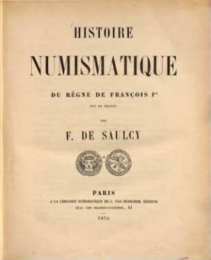 Histoire numismatique du règne de François Ier, Roi de France