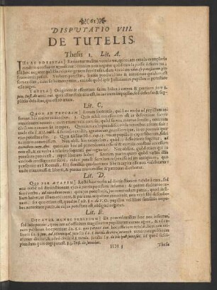 Disputatio VIII. De Tutelis