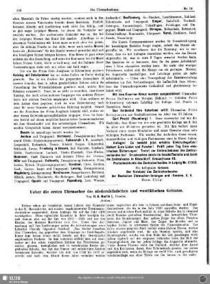 Ueber die ersten Uhrmacher des niedersächsischen und westfälischen Gebietes (Schluss)