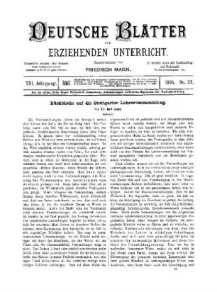 Rückblicke auf die Stuttgarter Lehrerversammlung : (Schluss)