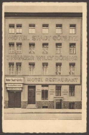 Ansichtskarte "Hotel Stadt Görlitz", Waldemarstraße 20