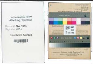 Entnazifizierung Gertrud Heimbach , geb. 26.10.1907 (Einzelhaendler)