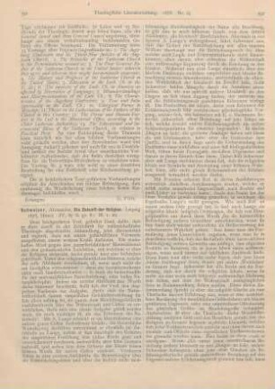 591-593 [Rezension] Schweizer, Alexander, Die Zukunft der Religion