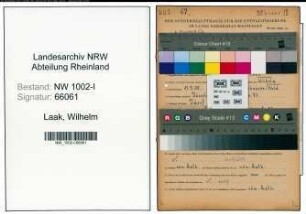 Entnazifizierung Wilhelm Te Laak, geb. 11.09.1900 (Monteur)
