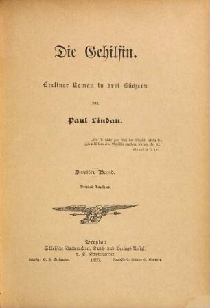 Die Gehilfin : Berliner Roman in drei Büchern, 2