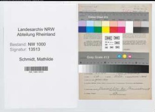 Entnazifizierung Mathilde Schmidt, geb. 01.01.1918 (Postassistentin)