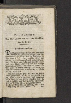 Dritter Zeitraum. Von Mohammed bis Karl den Grossen. Von 622 bis 800.