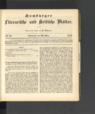 No. 25. 29. März 1854