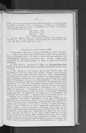 Sitzung am 12. Februar 1889.