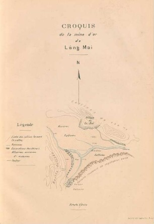 Croquis de la mine d'or de Làng Mai