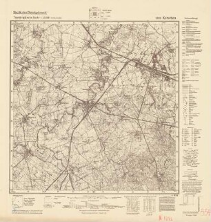 1892 Korschen, Topographische Karte 1:25000 (4 cm - Karte)