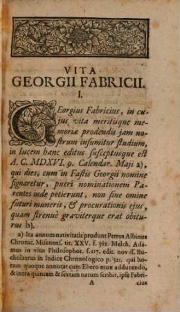 Vita clarissimi viri Georgii Fabricii