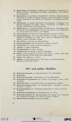 Stil- und antikes Mobiliar (Nr. 105-199)