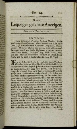 No. 44. Den 1ten Junius 1789.