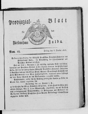 Num. 18., Ausgabe vom 6. Oktober 1815