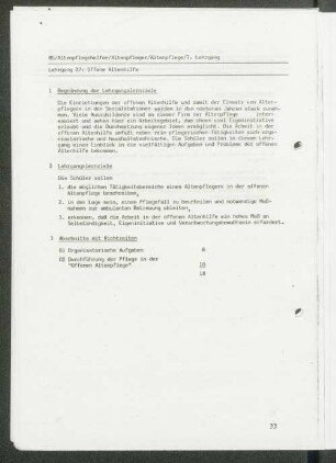Lehrgang 07: Offene Altenhilfe