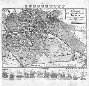 Karte: Grundriss der Königl. Residenzstädte Berlin im Jahr 1798 von neuen angefertiget durch Carl Ludwig von Oesfeld