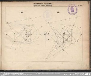 Descriptive Geometrie. Aufgaben der zweiten Abtheilung. Taf. XII
