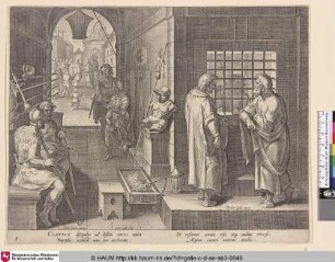 [Johannes der Täufer wird im Gefängnis von seinen Jüngern besucht; John in prison, visited by his disciples]