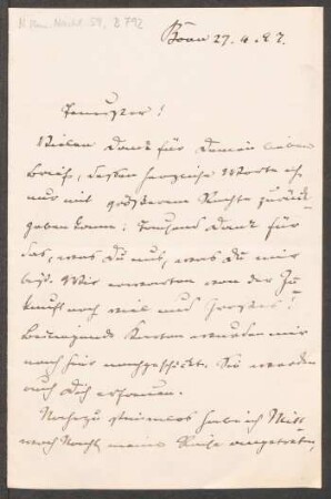 Brief an Heinrich von Herzogenberg : 27.04.1897