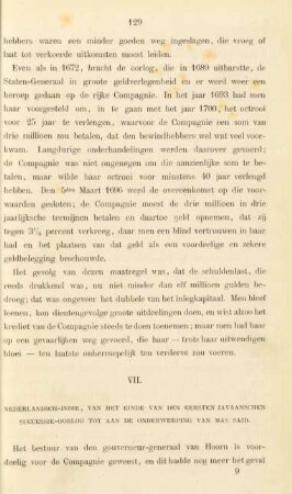 VII. Nederlandsch-Indie, van het einde van den eersten javaanschen successie-oorlog tot aan de onderwerping van Mas Said