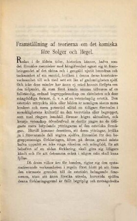 Framställning af teorierna om det komiska före Solger och Hegel : Akad. Afhandling