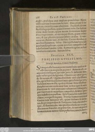 Epistola XXX. Philippo Guilielmo, Principi Auraicae, Comiti Nassaviae.