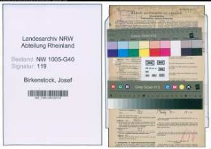 Entnazifizierung Josef Birkenstock , geb. 16.09.1901 (Rechtsanwalt)