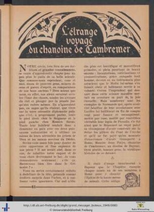 L'étrange voyage du chanoine de Cambremer.