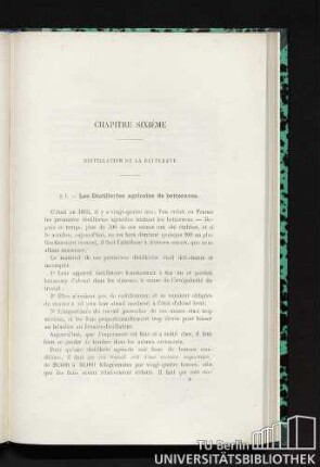 Chapitre sixième. Distillation de la betterave