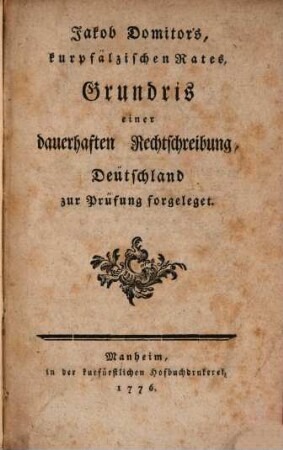 Grundris einer ... Rechtschreibung