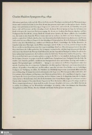 Charles Haddon Spurgeon 1834-1892