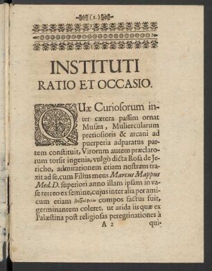 Instituti Ratio Et Occasio.