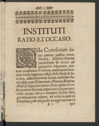 Instituti Ratio Et Occasio.