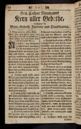 68-78, Hrn. Caspar Neumanns Kern aller Gebethe